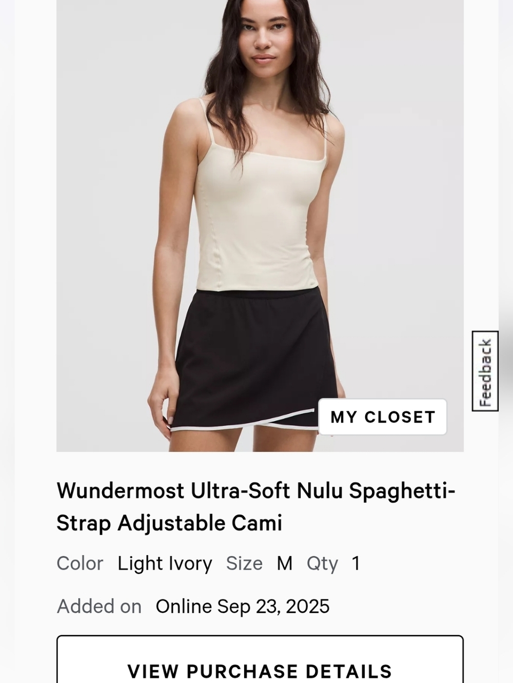 NWOT lululemon Wundermost Ultra-Soft Nulu Spaghetti-Strap Cami